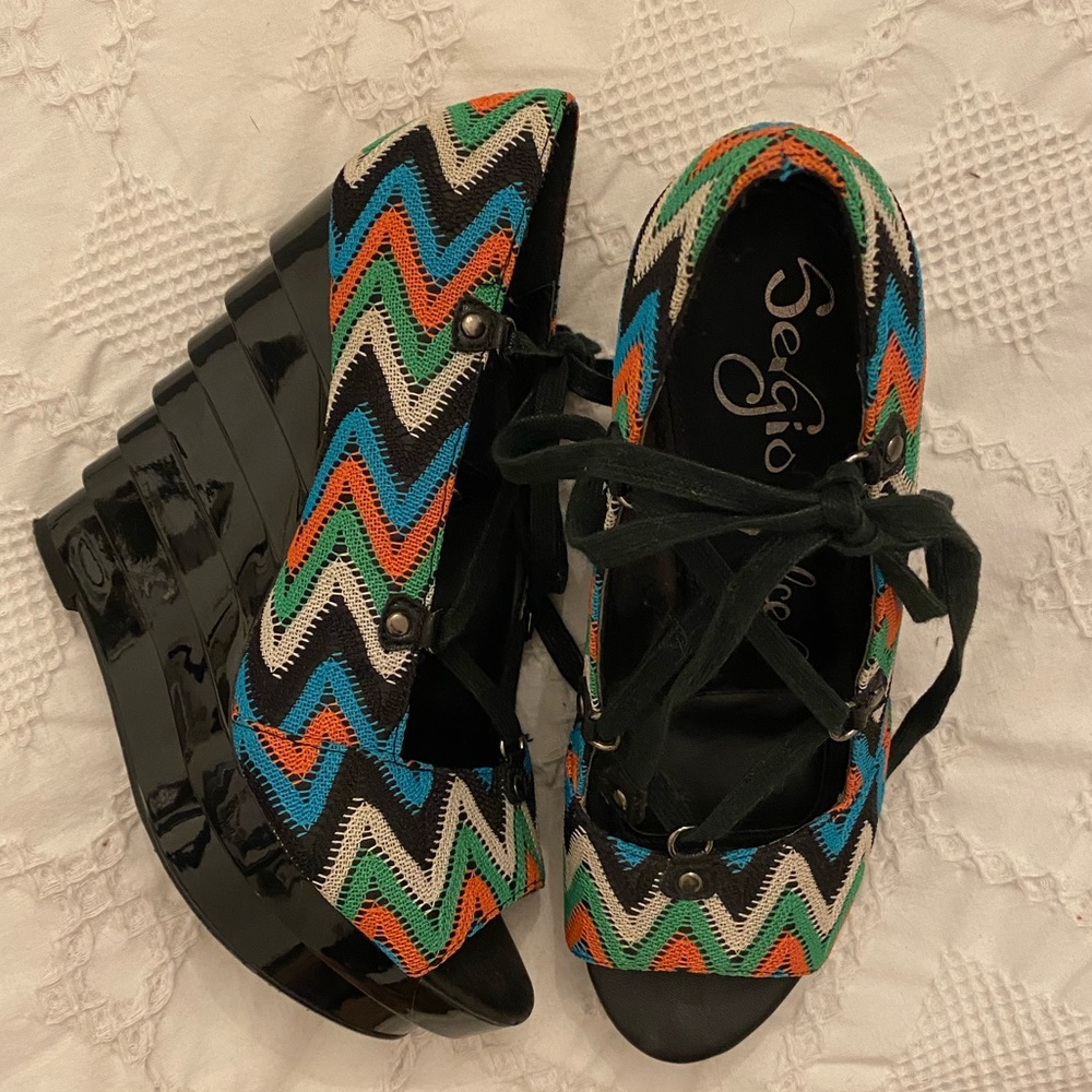 Vintage Sergio Zelcer Knit Wedges